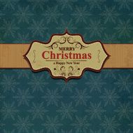 Christmas and New Year Label with grunge background N4