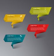 Info graphic colored folded paper template N2