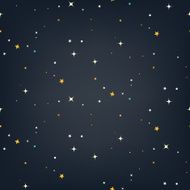 Night sky with stars seamless vector pattern