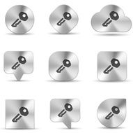 brush metal icon set of key