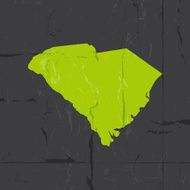 Detailed map of South Carolina state grunge style N2