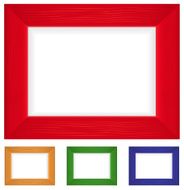 Set of colorful wooden frames