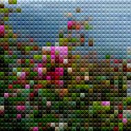 abstract colorful mosaic landscape pattern background