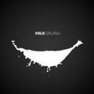 Milk splash isolated on black background N13