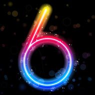 Number Rainbow Lights Glitter with Sparkles N10