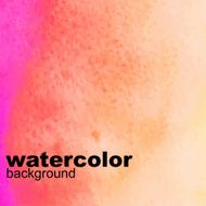Pink and Orange Wet Watercolor Background