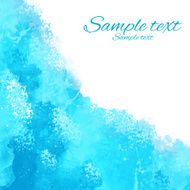 Watercolor grunge blue sea water waves