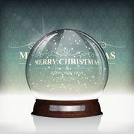 Christmas Snow globe on Vintage Background