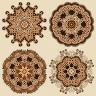 collection of ornamental round lace N2