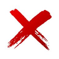 X Red handwritten letters