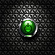 Vector glossy green power button