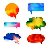 Watercolor Speech Bubble Set