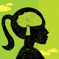 woman thinking green