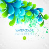 Curls watercolor background Vector illustration N2