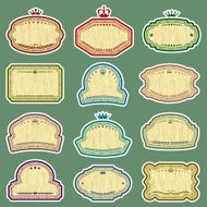 twelve vector grunge labels N2