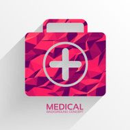 Polygonal medical first aid kit background