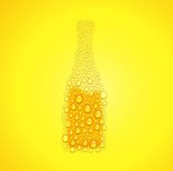 Bottle from water drops