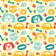 bright seamless pattern with funny cat and dog N2