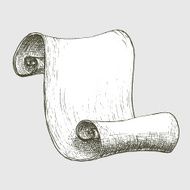 Scroll Curly Paper Ink Illustration N2