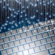 llustration of high tech keyboard with binary number N2