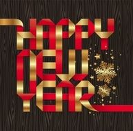 Christmas design with gold &amp; red paper letters