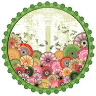 grunge circular flowers and columns