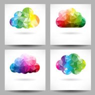 Set of backgrounds with triangular clouds N3