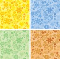 Summer Flowers 4 Color - Seamless Patterns