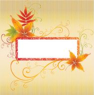 Grunge vector frame with Autumn Leafs Thanksgiving N2