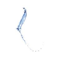 Blue water splash isolated on white N26