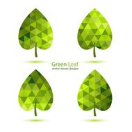 Green mosaic vector leaf