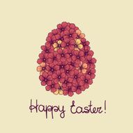 Easter greeting card with flowers in the form of eggs N2