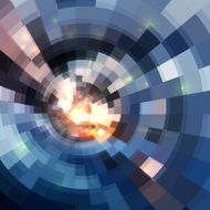 Abstract blue shining circle tunnel background