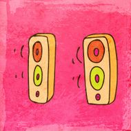 Speakers on Grunge Background N2
