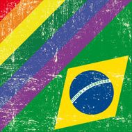 Brazil and gay grunge Flag N2