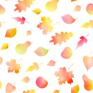 Autumn watercolor leaves pattern