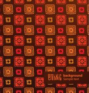 Ethnic background red and orange squares