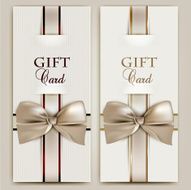 Collection of gift cards with ribbons