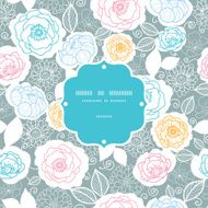 Silver and colors florals frame seamless pattern background