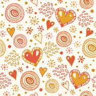 Beautiful ornate seamless background with hearts N2