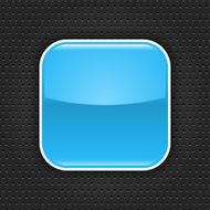 Blue empty icon blank web internet button perforation metal texture