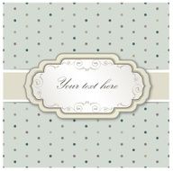 Vintage frame over seamless polka dot background N2