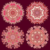 collection of ornamental round lace N4