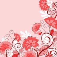 Abstract red floral background