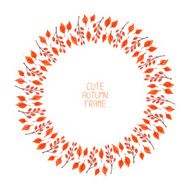Vector watercolor autumn frame Illustration Beautiful background N7