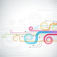 Abstract background vector with colorful swirls N2