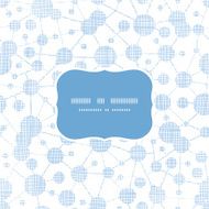 Blue molecules testile texture frame seamless pattern background