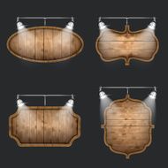 Illuminated Set of Wooden Signboards N2