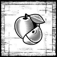 Retro apple black and white