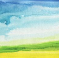 Abstract watercolor hand painted landscape background